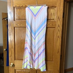 Pink chevron maxi skirt